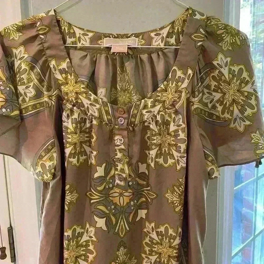 Michael Kors Womens Blouse 100 Percent Silk